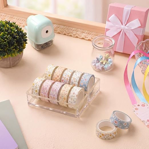12 Rolls Watercolor Floral Washi Tape Set 15 mm Vintage Flower Decorative Masking Tape for Summer School Arts DIY Craft Scrapbook Journal Supplies Gifts(Vintage,Little Flowers)