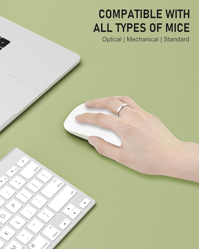 Desk Pad, 48" x 17" PU Leather Non-Slip Desk Mat Large Mouse Pad for Desktop, Waterproof Laptop Computer Writing Mat for Office, Home, Work, Gaming, Green