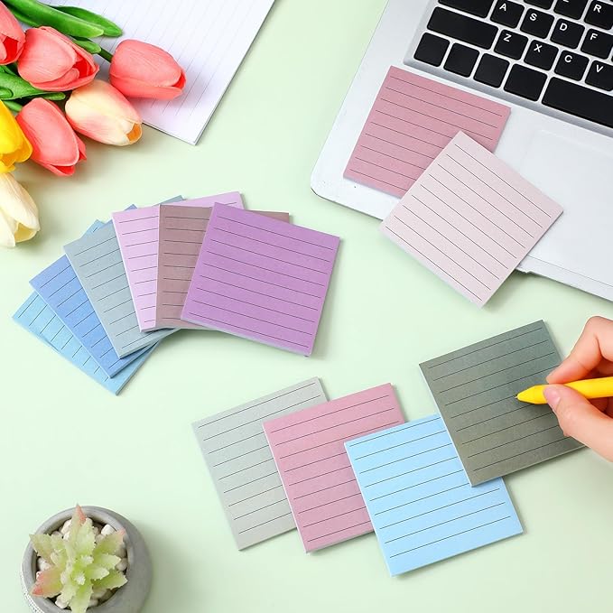 Yinder 24 Pcs Inspirational Sticky Notes Thank You Gift Motivational Sticky Note Pad Employee Appreciation Gift Bulk for Staff Coworker Teacher Nurse Office Groups 3 x 3'' (No Words,Morandi)