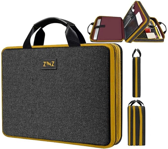 ZINZ Slim Expandable Laptop Case 15.6 Inch Sleeve Upgraded Protective Durable Recycled Carrying Case Compatible with MacBook 15" & 16" and Most 15" 15.6" 16" Notebook,BK01YL01