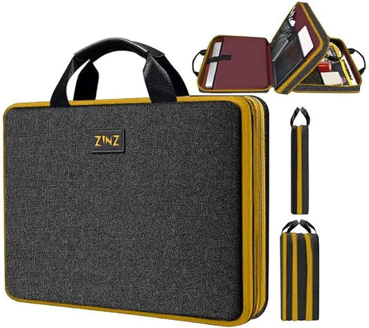 ZINZ Slim Expandable Laptop Case 15.6 Inch Sleeve Upgraded Protective Durable Recycled Carrying Case Compatible with MacBook 15" & 16" and Most 15" 15.6" 16" Notebook,BK01YL01