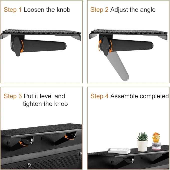 Bracwiser No Drill TV Top Shelf 16.7 inch Wide Monitor Top Mounting Bracket Platform Holds Speaker, AV Receiver, Media Box, Game Console and More, CS106XM