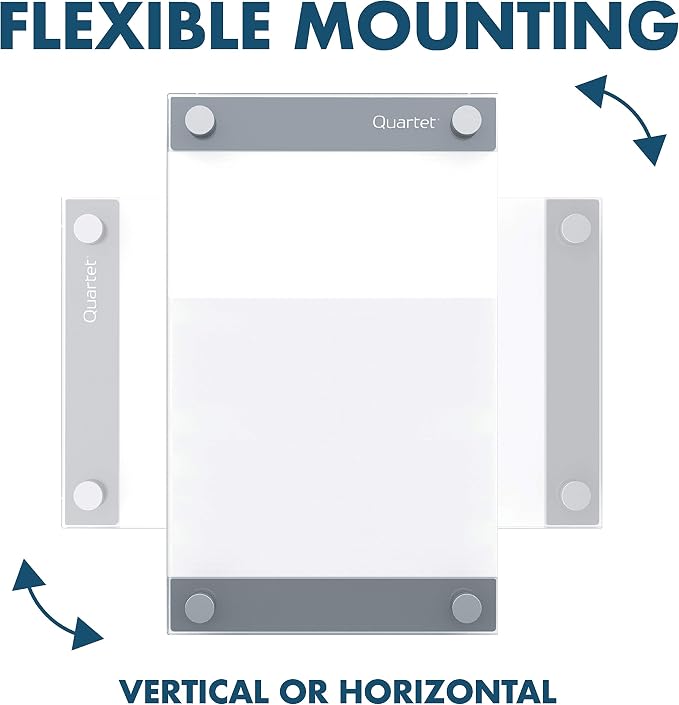 Quartet Glass Whiteboard, Magnetic Dry Erase Board, 8-1/2" x 11", with Customizable Templates, White Dry Erase Surface, Infinity (GI8511)