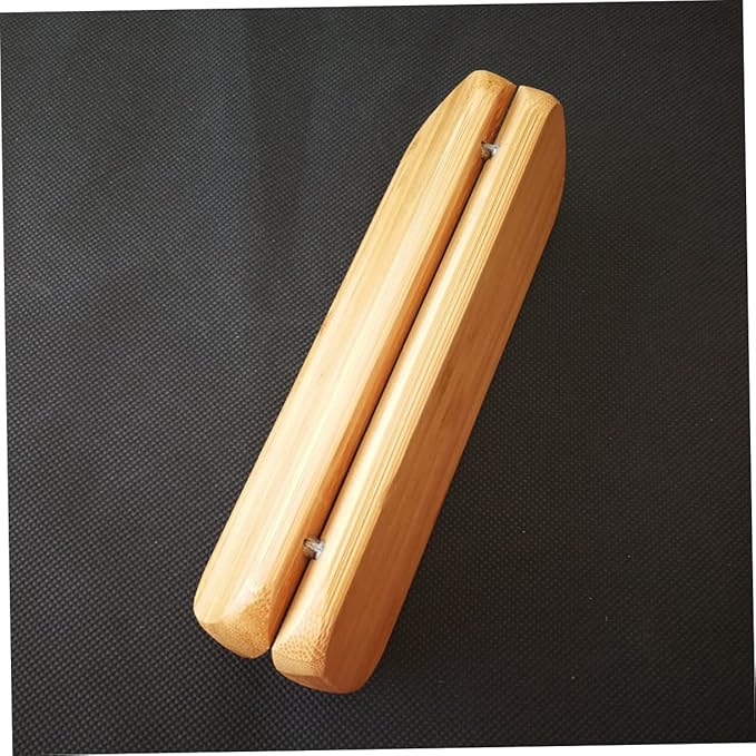 Bamboo Pen Box with Two Pen Slots - Eco-Friendly Wooden Pencil Case Organizer for Desk Supplies and Stationery Storage at Home and Office