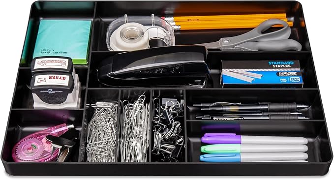 Ernst MFG 10 Compartment Drawer Organizer: Heavy Duty Stackable Tray for Automotive Garage Tool Organization - Low-Profile Toolbox Storage - Nuts and Bolts, Tools, Parts, Easy to Clean - Blue