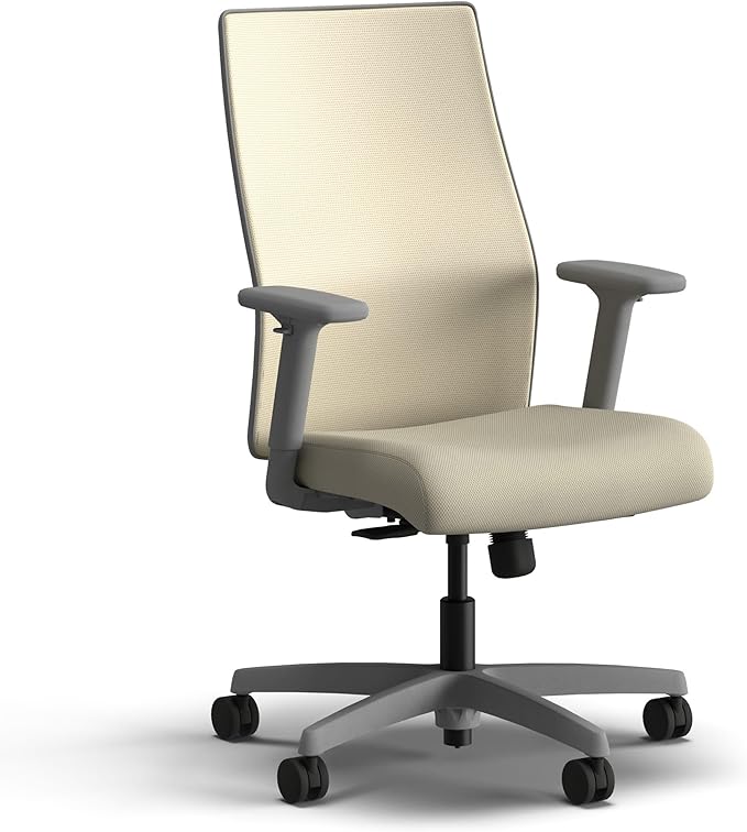 HON Ignition 2.0 Mid Back Task Chair, Spectrum Mesh, Standard Synchro-Tilt Control, Office Chair with Lumbar Support, Height and Width Adjustable Arms, Titanium Frame, Linen