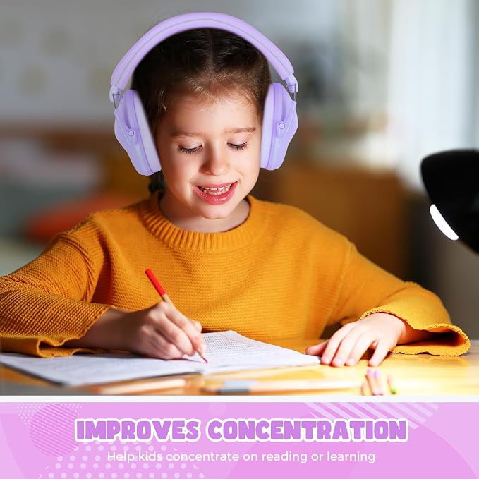 ProCase Kids Noise Cancelling Headphones, Kids Ear Protection Monster Jam Truck, Fireworks Hearing Protection Noise Reduction, Noise Canceling Earmuffs for Sensory Autism Toddler Children -LightPurple