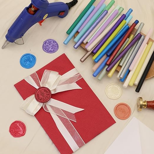 Wax Seal Gun Kit Sealing Wax Metallic Pen With Glue Gun Wax Seal Kit, Atopbb 2Pcs Metallic Pen with 1pcs Glue Gun Great for Wax Seal Stamp