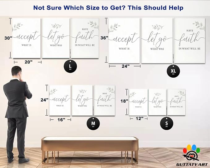 Office Wall Art-3 Panel Motivational Wall Art, Inspirational Quotes Canvas Art for Home Office Wall Decor,Positive Quote Wall Decor, Entrepreneur Words Poster Frame for Company Wall Decor 12”x24”x3Pcs
