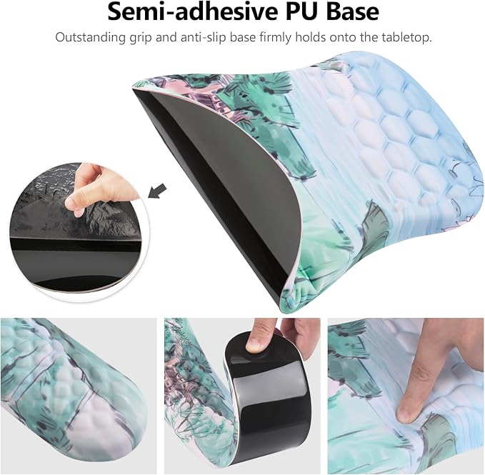 Mouse Pad Wrist Support, Laokiiy 2 in1 Keyboard Wrist Rest+ Ergonomic Mouse Pad, Non-Slip Wrist Rest for Computer Keyboard, Made Easy Typing & Relieve Wrist Pain(Landscape)