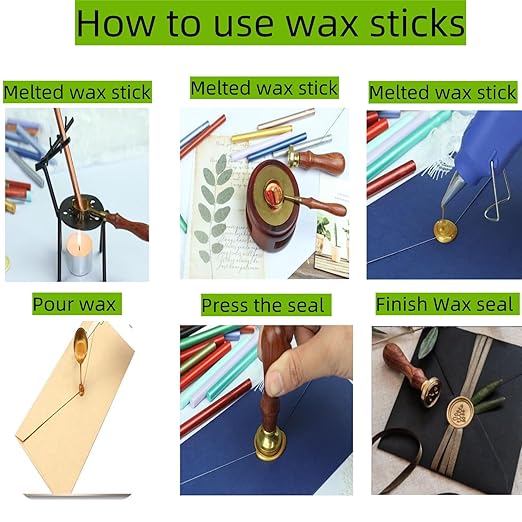 Wax Seal Kit, Olive Green Atopbb 20 Pcs Sealing Wax Sticks with Glue Gun Great for Wax Seal Stamp, WaxSeal Sticks Used for Wedding, Invitations and Gift Wrapping (20, Olive Green)