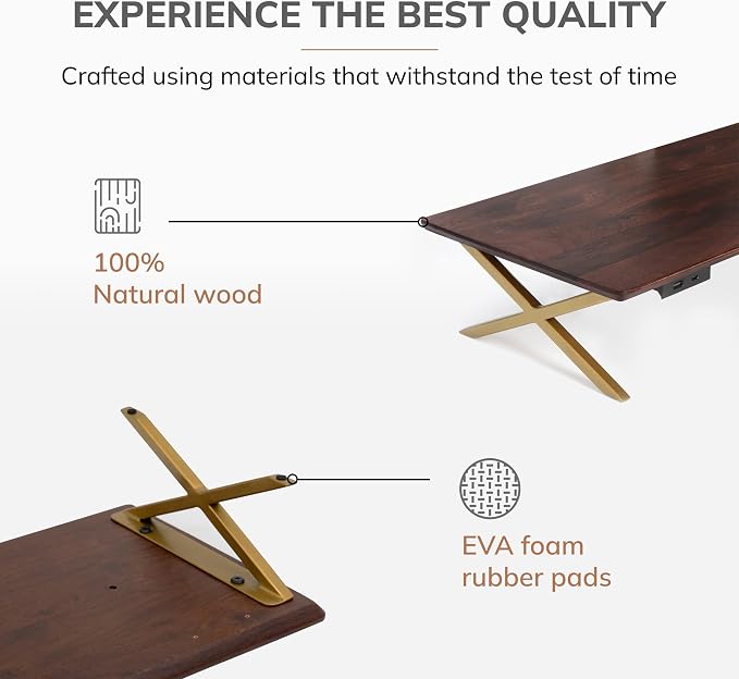 Anji Mountain Monitor Stand - Desktop Organizer & Laptop Riser, Ergonomic Monitor Riser, Space-Saving Monitor Stand for Desk, Durable Construction, Easy Assembly, Ideal for Home & Office,Walnut