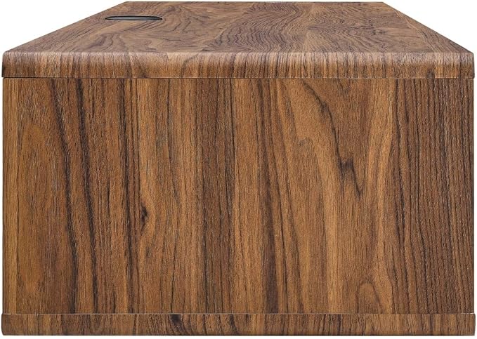 Modway EEI-5864-WAL-WHI Transmit 60" Wall Mount Wood Office Desk, Walnut White