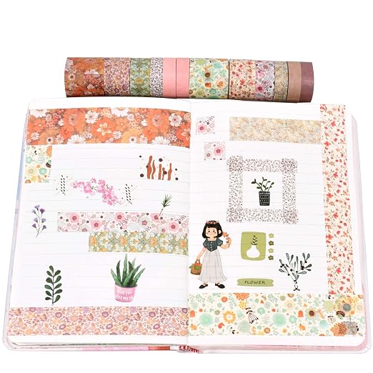 12 Rolls Fall Washi Tape Set, Japanese Decorative Autumn Leaf Floral Washi Tape for Scrapbook,DIY,Crafts,Planners