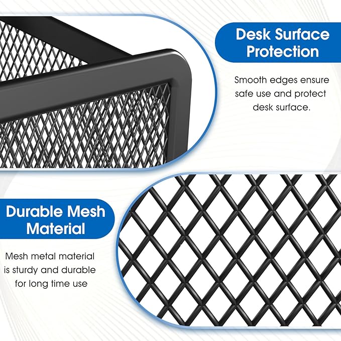 MaxGear Magnetic Pen Holder, Mesh Organizer Caddy, Pencil & Marker Storage for Desk, Extra Strong Magnets for Locker, Whiteboard, School & Office – 3 Baskets