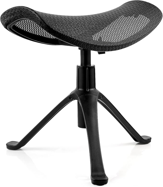 Lilithye Footrest for Desk Adjustable Height 2-in-1 Function Rotatable Ergonomic Under Desk Footrest Ottoman Stool Rolling Leg Rest for Home Office (Black)