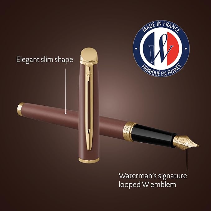Waterman Hémisphère Fountain Pen | The Understated Edit | Copper Red | Fountain Pen with Medium Stainless Steel Nib | Gift Box