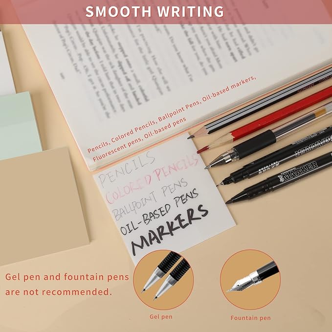 ONEDONE Transparent Sticky Notes 700 Sheets -Clear Sticky Notes for Annotating Books Translucent Book Tabs Book Page Markers Office & School Supplies
