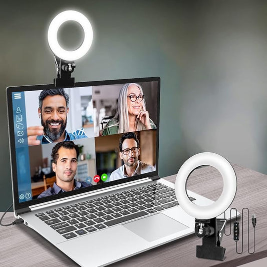 Video Conference Lighting Ring Light for Monitor Computer | Webcam Lighting, Zoom Call Lighting, Laptop Light& Distance Learning, Video Calls & Live Streaming