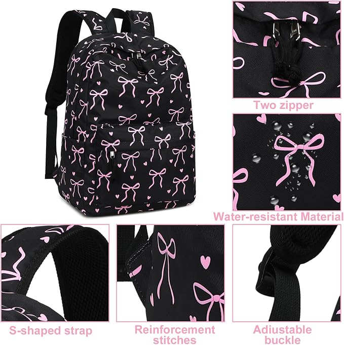 LEDAOU Backpack for Girls School Bag Kids Bookbag Teen Backpack Set Daypack with Lunch Bag and Pencil Case | Kids