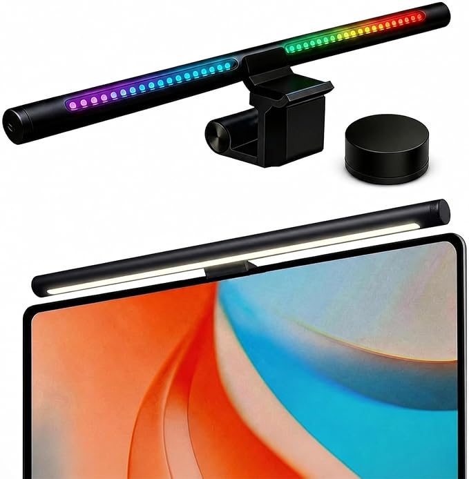 YEELIGHT Monitor Light Bar RGB Backlight, Ra98 Computer Lamp Works with Matter & Alexa for Home Office Gaming, 350LM Dimmable No Glare Eye-Care LED Screen Bar, USB Desk Lamp with Screen & Music Sync