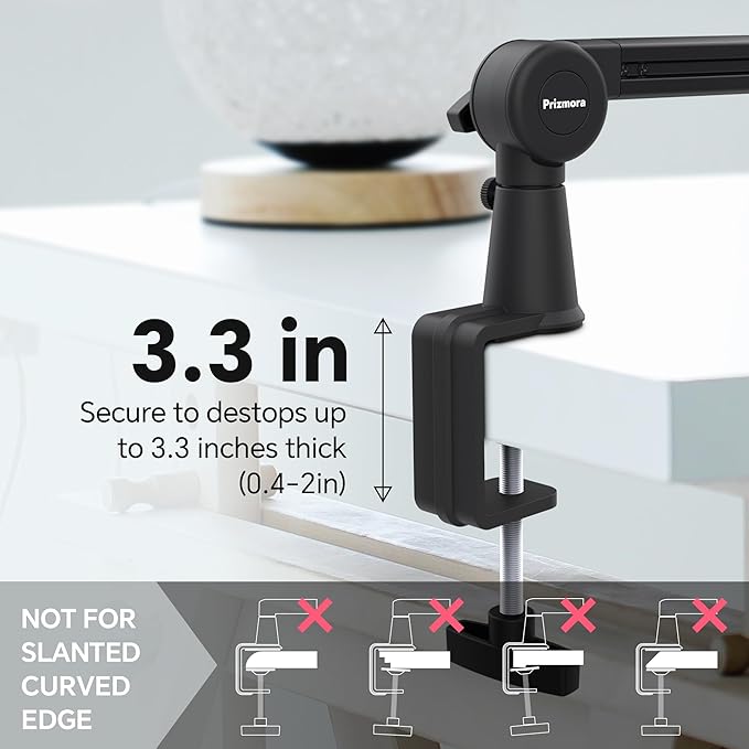 Microphone Arm, 360°Rotatable Broadcasting Boom Arm,Premium Microphone Boom Arm with Cable Management, Mic Boom Arm for Podcasts, Streaming, Gaming, Home Office, Recording