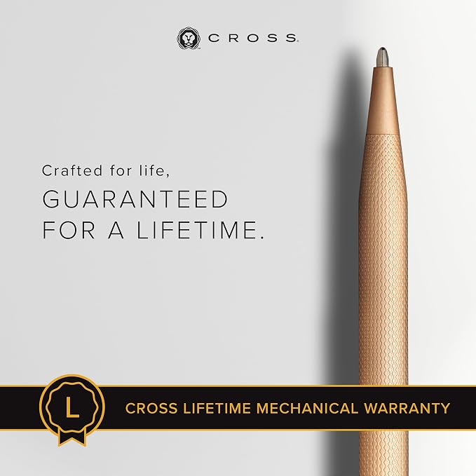 Cross Classic Century Brushed Rose-Gold PVD Ballpoint Pen - Refillable Pen for Effortless Writing - Black Ink - Durable Construction - Premier Distinctive Look - Gift-Ready