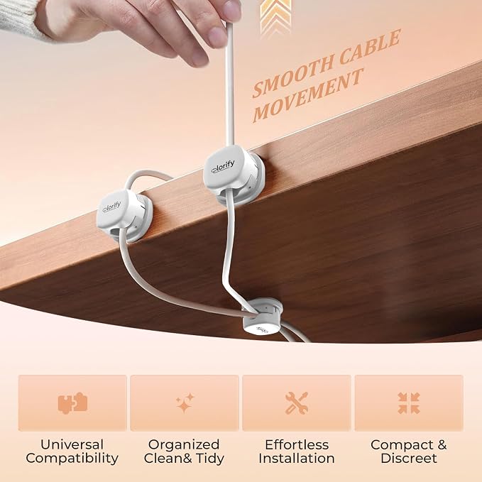 12 Pack Spring Cable Clips, White Adhesive Cord Organizer for | Desk, Phone Charging Cords Holder, Car Cable Management, Cable Clips for Computer & Nightstand Charger Clips