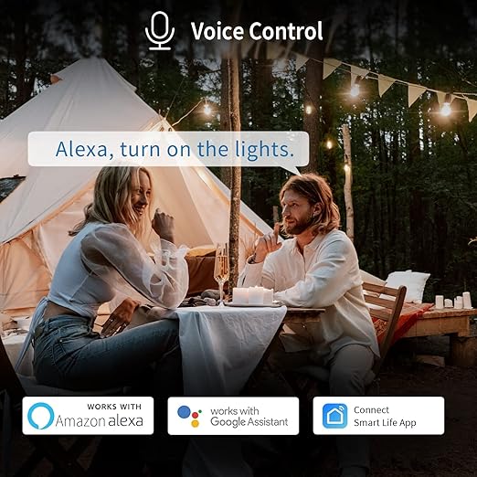 New One Smart Plug 2 Pack, Outdoor Waterproof IP65 Dual Outlets, 2.4G WiFi Outlet Compatible With Alexa, Google Home, Smart Life, Wireless Voice Remote Control, ETL FCC Certified