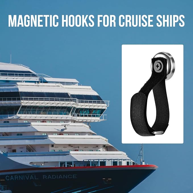 Heavy Duty Magnetic Hooks, Tool Holder Storage Organizer for Garage RV | With 40LBS strong neodymium magnet, this adjustable strap securely hangs extension cords, ropes, and cordless tools.