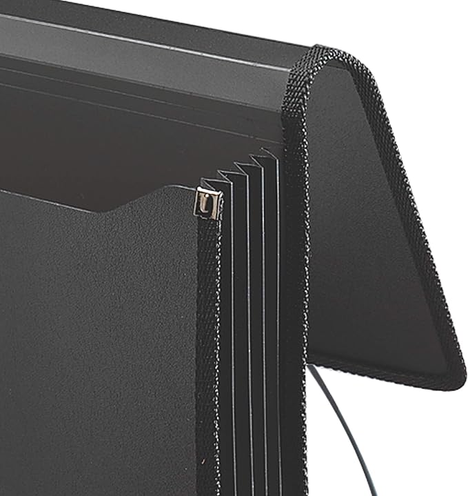 Smead Poly Wallet, Accordion File Organizer for File Folders, Letter Size, Black, 5-1/4 inch Expansion, Office Supplies, Document Organizer (71500)(Pack of 2)