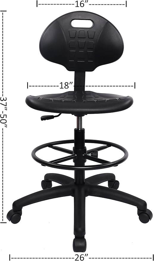 TAKE UR SEAT® Deluxe Drafting Lab Stool Chair, 18'' Adjustable Footring, 10'' Adjustable Height, 450 lbs seat Capacity, Heavy Duty, Shipped Within 24 Hours (Standard Caster)