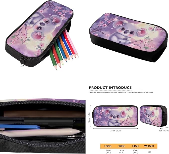 Ystardream Kawaii Koala Bookbag for Girls Backpack With Lunch Box Set 7th Grade Teens Student Elementary Prmary School Book Bag with Side Pocket for Water Sleeve Large Schoolbag Wear Resistant