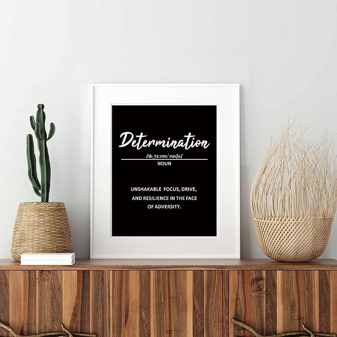 Outus 9 Pieces Inspirational Phrases Posters Office Classroom Wall Decor Motivational Sayings Quote Positive Affirmations Wall Art Decorations for Teens Adults Living Room,Unframed,8 x 10 Inch (Black)