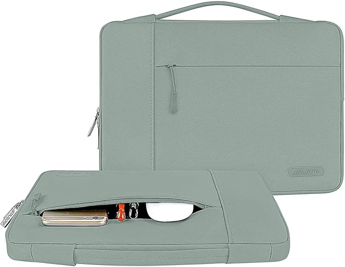 MOSISO Laptop Case 13.3 inch, 13-13.3 inch Laptop Sleeve with Handle Compatible with MacBook Air/Pro 13/Pro 14 M5 M4 M3 M2 M1,HP Dell ASUS Lenovo, Polyester Multifunctional Computer Bag, Antique Green