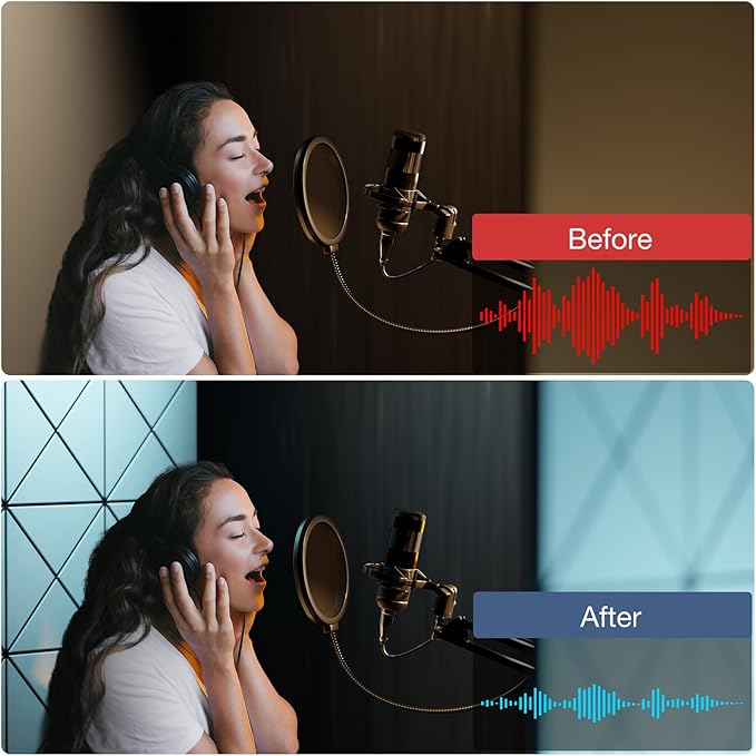 18 Pack Self-Adhesive Acoustic Panels, 12" X 12" X 0.4" X-Line Sound Proof Foam Panels for Walls, High-Density Soundproof Wall Panels for Home & Office (White on Black)