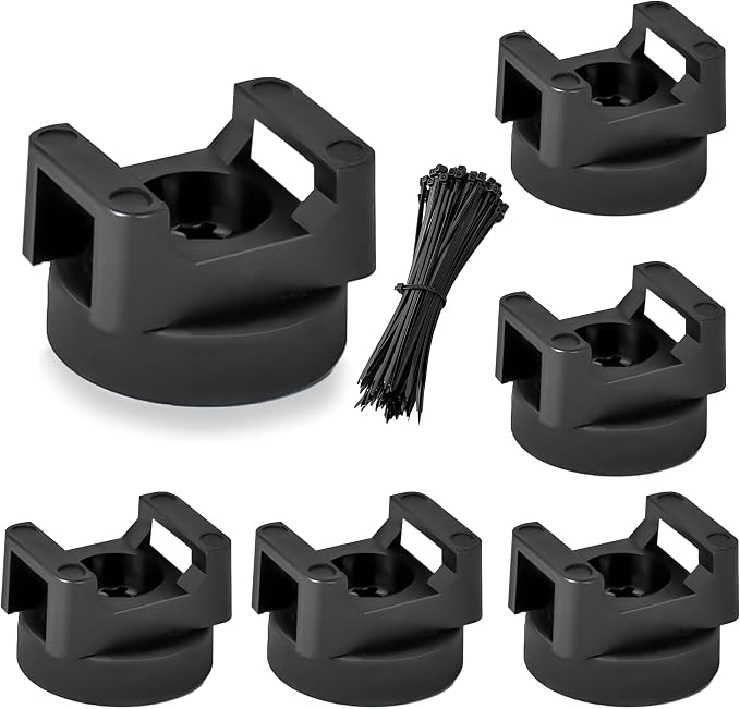 Magnetic zip tie mount 6 Pcs Magnet bases and 100 Pcs Zip ties Multipurpose cable holder magnetic wire holder for Cable Managemen
