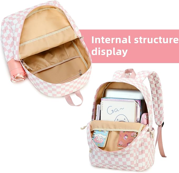 LEDAOU Backpack for Girls School Bag Kids Bookbag Teen Backpack Set Daypack with Lunch Bag and Pencil Case | Kids