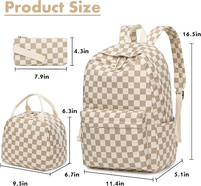 Bluboon Teens Backpack Set Girls School Backpack Lunch Box Pencil Bags Student Bookbags 3 in 1
