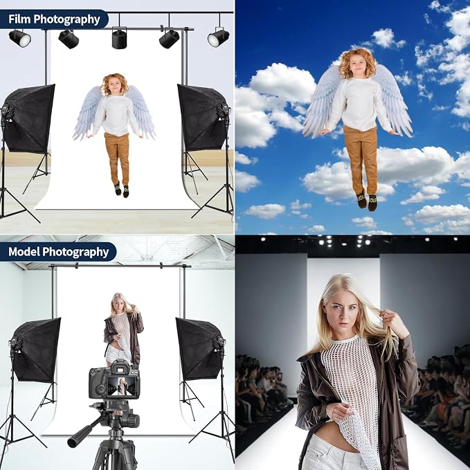 White Backdrop Background for Photography Photo Booth Backdrop for Photoshoot Background Screen Video Recording Parties Curtain 10x20FT