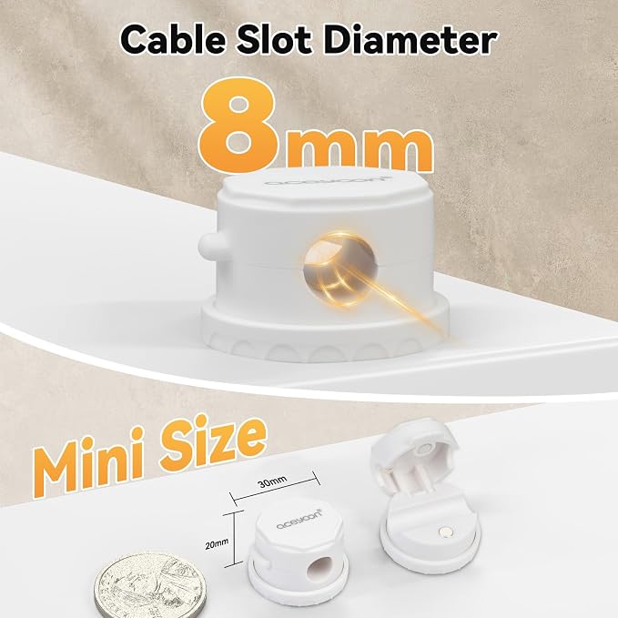 aceyoon 12 pack Cable Organizer Clips Magnetic Self-adhesive Cable Management Holder Easy Open Cord Holders for Nightstand, Office, Desk, Desk Organizers and Accessories