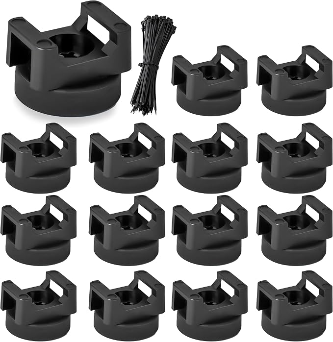 Magnetic zip tie mount 15 Pcs Magnet bases and 100 Pcs Zip ties Multipurpose cable holder magnetic wire holder for Cable Managemen