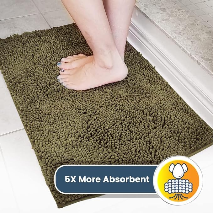 Muddy Mat® | Super Absorbent Door Mat Indoor, Microfiber Quick Dry Chenille Entryway Rug, Non-Slip Front Door Mat, Indoor Mats for Entryway, Machine Washable Pet Rug, Sage 16" x 24"