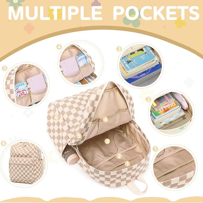 Bluboon Teens Backpack Set Girls School Backpack Lunch Box Pencil Bags Student Bookbags 3 in 1
