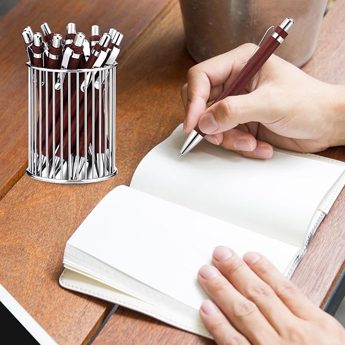 12 Pcs Bamboo Pens Employee Appreciation Gifts Engraving Wooden Ballpoint Pens Must Have for Writing Office Staff Coworkers(Log Color)
