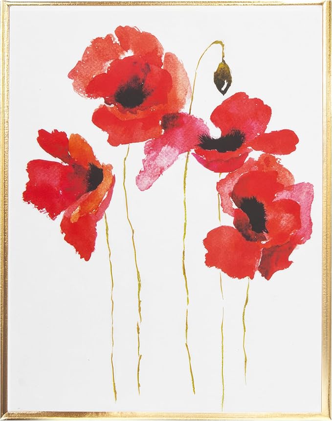 Graphique Watercolor Flowers Greeting Cards | 20 Pack | All Occasion Blank Note Cards with Envelopes | 4 Assorted Floral Designs with Gold Foil Borders | Boxed Set for Personalized Notes | 4.25" x 6"