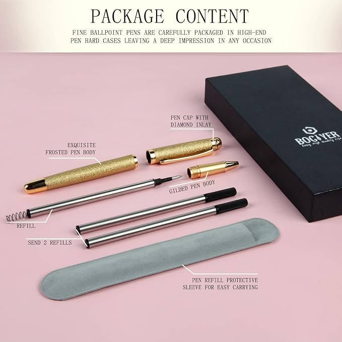 Rollerball Pen Gift Set for Men & Women, Luxury Ball Pen with Refillable Black Ink