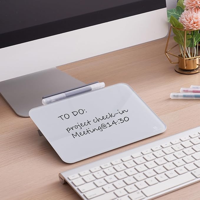 Small Desktop Glass Dry-Erase whiteboard - 8 X 6 Inches × 2
