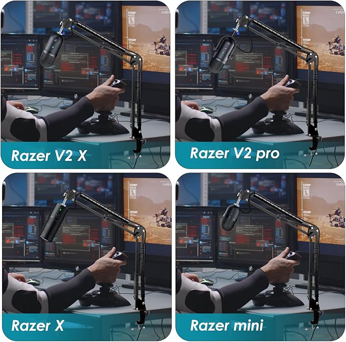 Mic Boom Arm for Razer Seiren V2 X Microphone - Adjustable Mic Arm Compatible with Razer Seiren V2 Pro, Seiren Mini and Seiren X, Mic Stand Great for Streaming, Gaming, Podcast by YOUSHARES