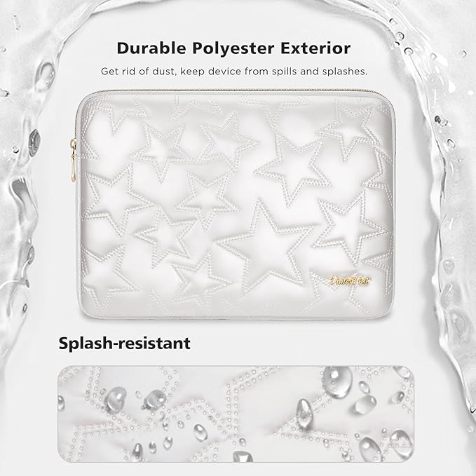 15 16 inch Laptop Sleeve Case for 15" MacBook Pro/Air M5 M4, 16" MacBook Pro M5 M4 Pro Max, 15" Surface Laptop 7 AI, 15" IdeaPad Slim 5i Gen 9, 16.3" XPS 16, HP Laptop Bag Cover, Off-White